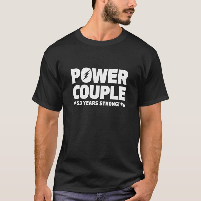 53 år med Power Couple 53-årsjubileum T Shirt (Framsida)
