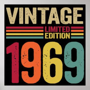 53 års gammal gåva Vintage 1969 53:e födelsedagspr Poster