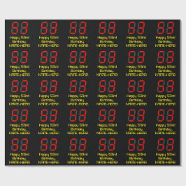 53-årsdag: Röd digital klockstil "53" + Namn Presentpapper
