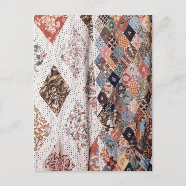 53:Detaljer om ett lapptäcke från Mrs. Vykort (Framsida)