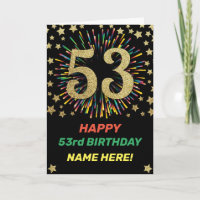 53:e födelsedag regnbåge i Guld Grattis på födelse