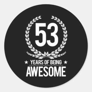 53:e födelsedagen (53 år efter Fantastisk) Runt Klistermärke