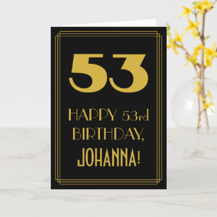 53:e födelsedagen - Art Deco Inspired Titta "53" o Kort