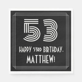 53:e födelsedagen: Art Deco Inspired Titta "53" + Pappersservett