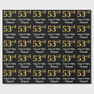 53:e födelsedagen: Elegant Luxurious Faux Guld Tit Presentpapper