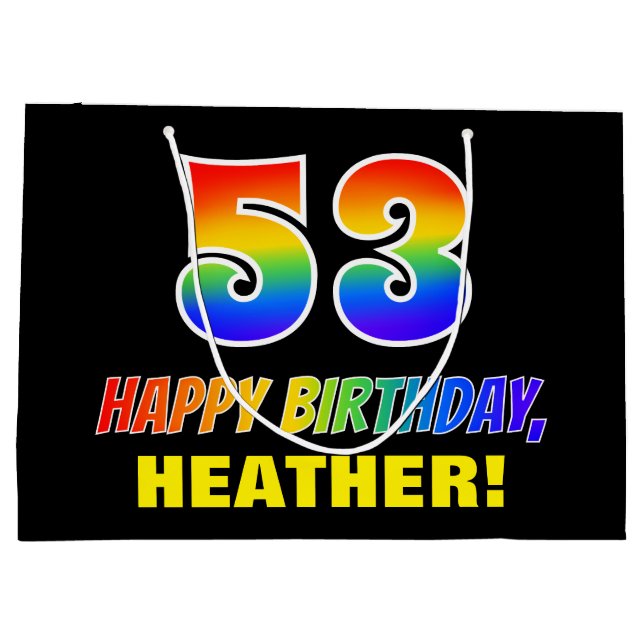 53:e födelsedagen: Fet, Roligt, Enkel, Regnbåge 53 (Baksidan)