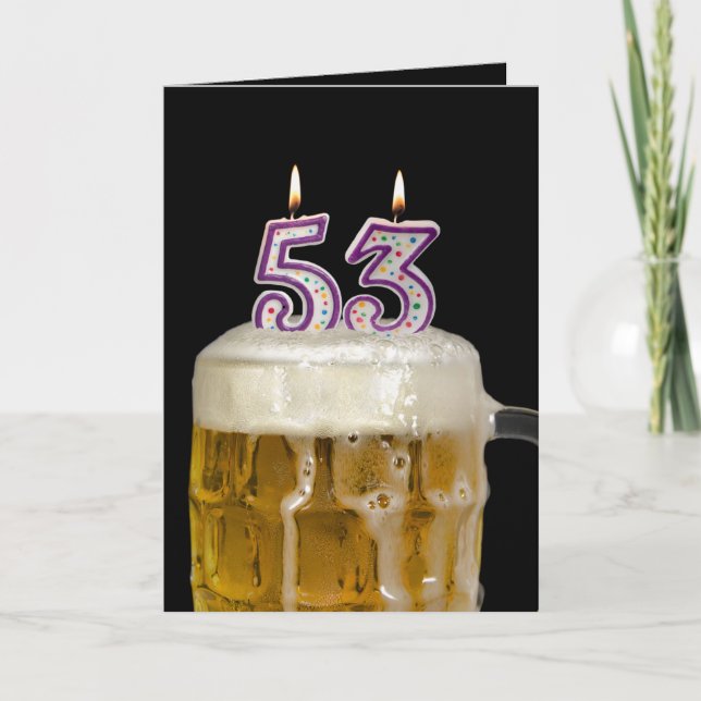 53:e födelsedagen Öl svart Kort (Framsida)