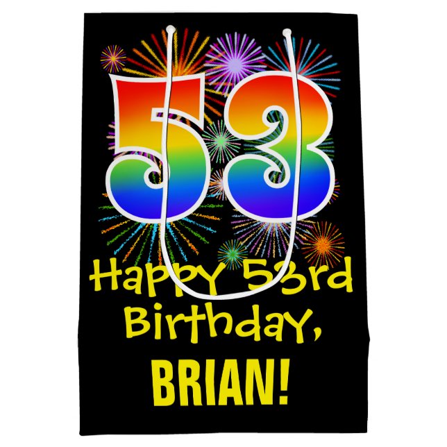 53:e födelsedagen: Roligt Fireworks Mönster + regn (Baksidan)