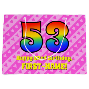 53:e födelsedagen: Rosa Rand & Hearts, regnbåge nr