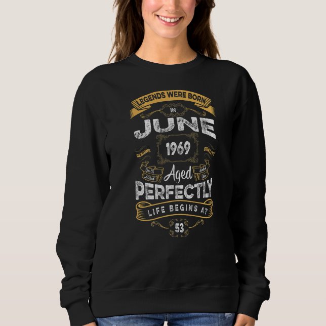 53:e födelsedagsljuden föddes i juni 1969 t shirt (Framsida)