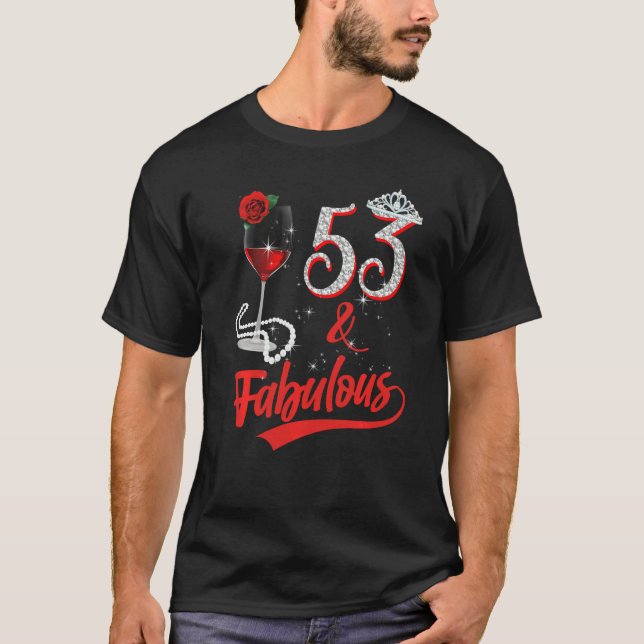 53 och Fabulous Queen Lycklig 53:e födelsedagen Ro T Shirt (Framsida)