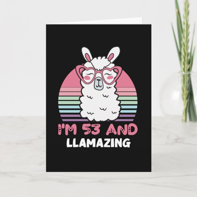 53 Year Old Bday Llamazing 53rd Birthday Llama Kort (Framsida)