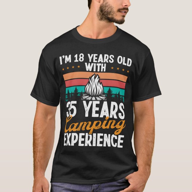 53 Year Old Camper Mountains Camping 53 Birthday f T Shirt (Framsida)