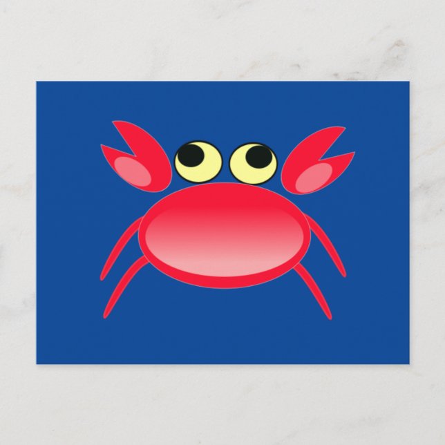 5486-red-crab-vector RÖD KRÄFTA SERIEFIGUR Vektor  Vykort (Framsida)