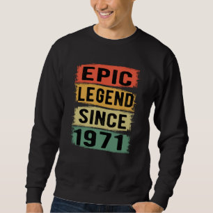 54 år gammal dag 1971 Epic Legend 54:e födelsedage Lång Ärmad Tröja
