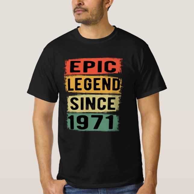 54 år gammal dag 1971 Epic Legend 54:e födelsedage T Shirt (Framsida)