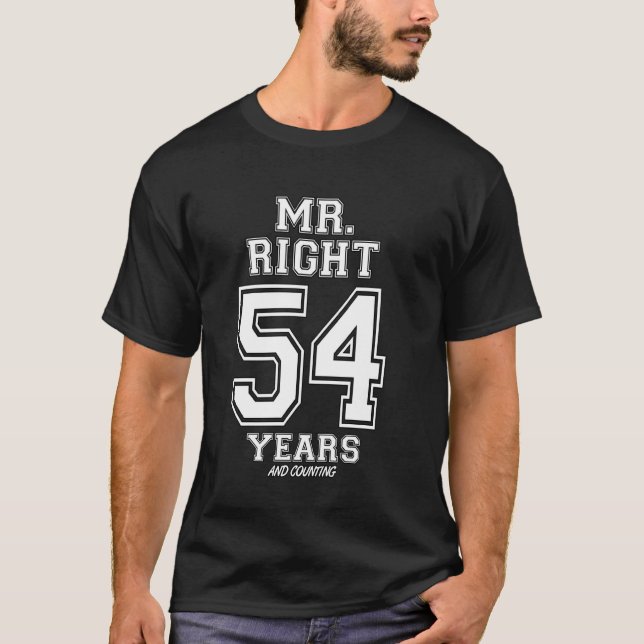 54 år som minnesdag för Höger Funny Par T Shirt (Framsida)