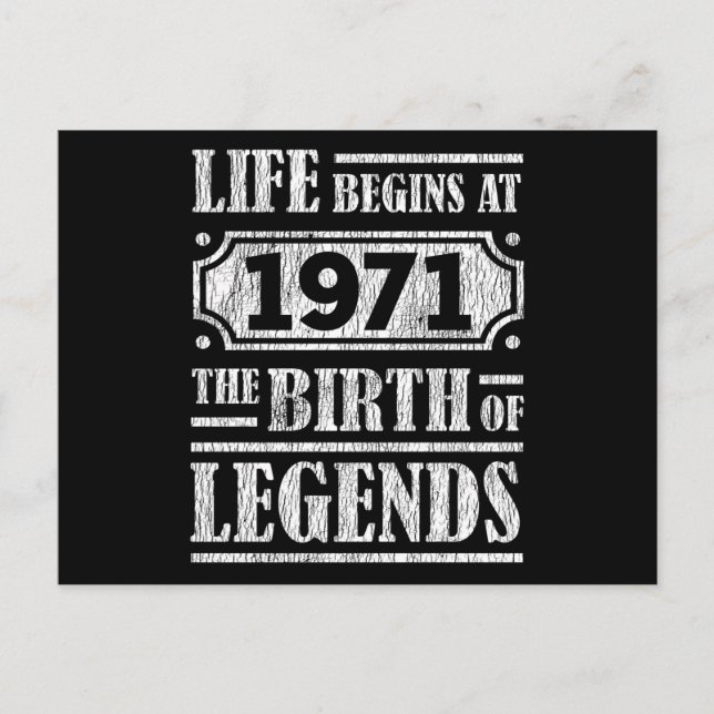 54 Årig 1971 Födelsen Av En Legend 54-årsdag Vykort (Framsida)