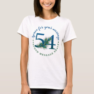 54-års födelsedag eller årsdag Påfågelsfjädrar T Shirt