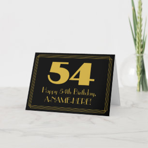 54-årsdag: Art Deco Inspirerad Look "54" & Namn Kort