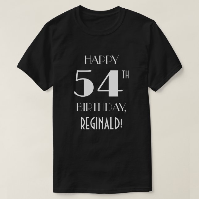 54-årsfest - Art Deco Inspirerad T-Shirt (Design framsida)