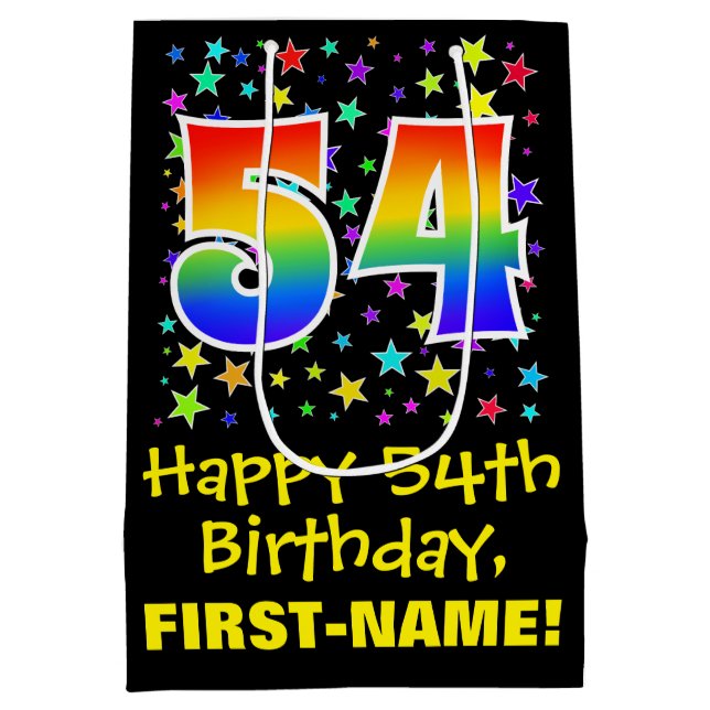 54:e födelsedag: Färga stjärnor Mönster och regnbå (Baksidan)