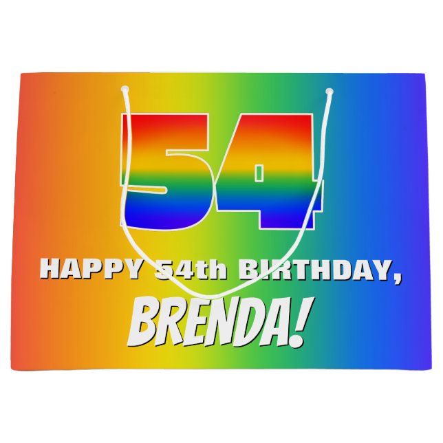 54:e födelsedag: färgfull, Roligt Rainbow Mönster  (Framsidan)