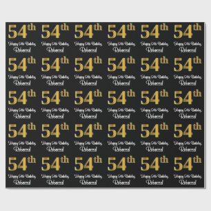 54:e födelsedagen: Elegant Luxurious Faux Guld Tit Presentpapper