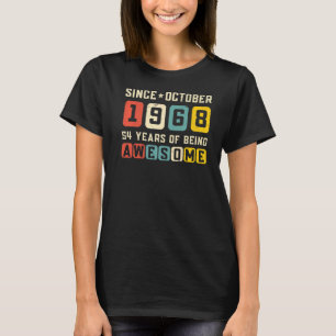 54:e födelsedagen Fantastisk sedan oktober 1968 Vi T Shirt
