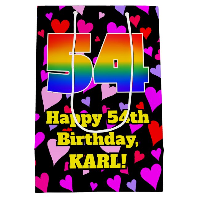 54:e födelsedagen: Loving Hearts Mönster, regnbåge (Baksidan)