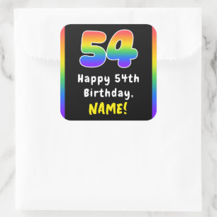 54:e födelsedagen: Rainbow Spectrum nr 54, Anpassa Fyrkantigt Klistermärke