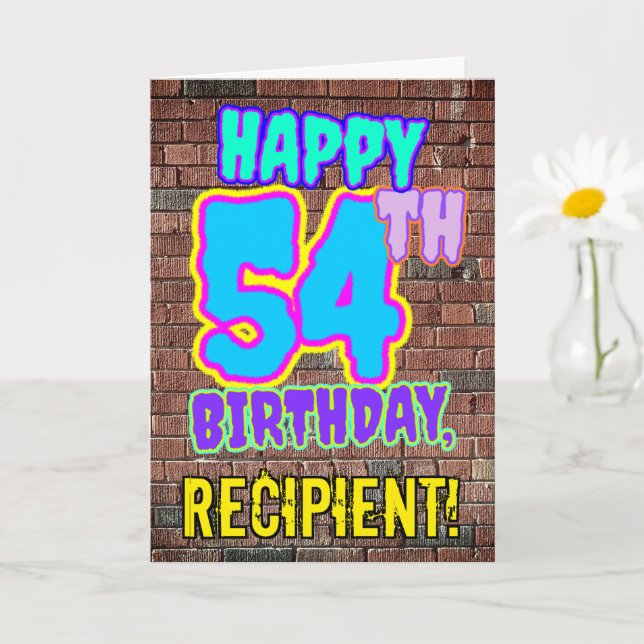 54:e födelsedagen - Roligt, Urban Graffiti Inspire Kort (Liten växt)