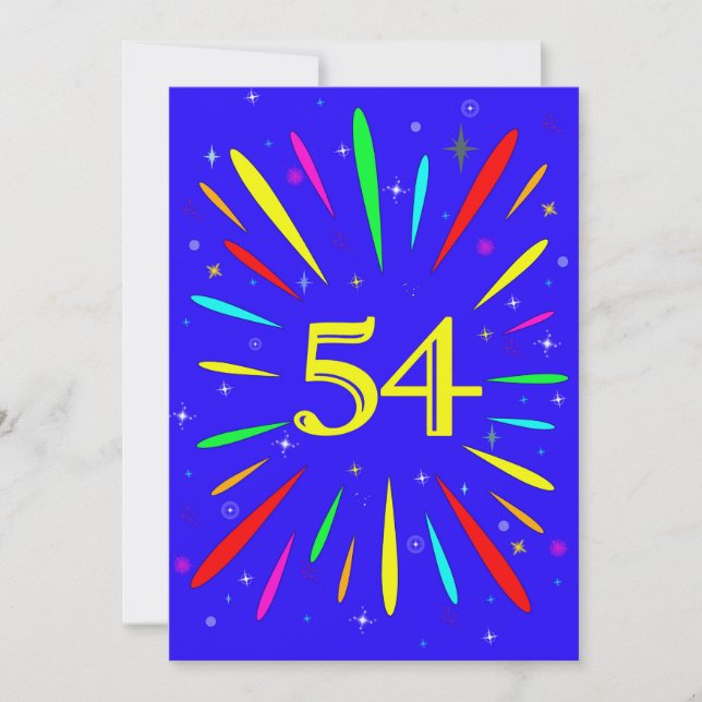 54:e Födelsedagsfest inbjudan-explosionen Inbjudningar (Framsida)