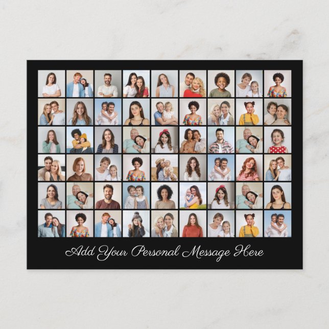 54 Fotokollage lägg till din egen Hälsning Helg Vykort (Framsida)