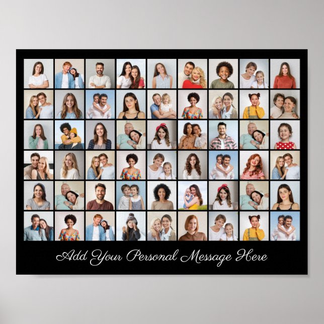 54 Fotokollage lägg till din egen Hälsning Poster (Framsidan)