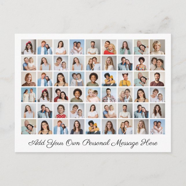 54 Fotokollage Lägg till din egen hälsning  Vykort (Framsida)