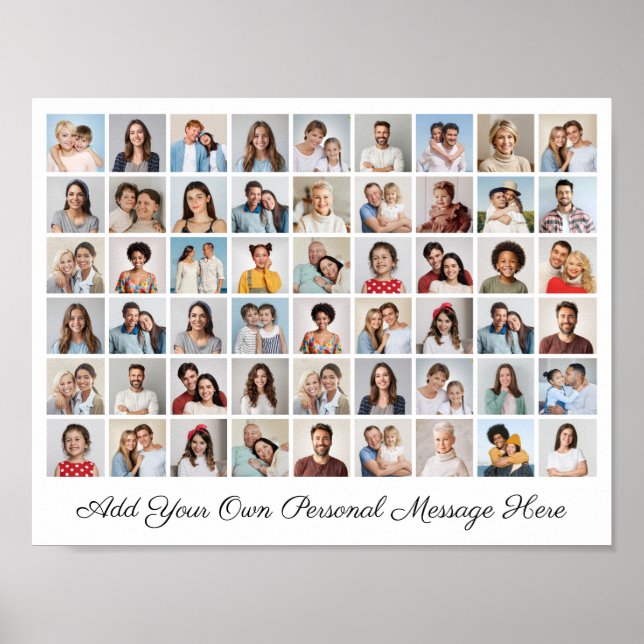 54 Fotokollage Lägg till ditt eget Hälsning-Poster Poster (Framsidan)