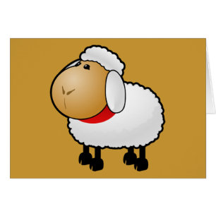 54-fri Tecknad-Illustration-Sheep-Clipart-Illustra Hälsningskort