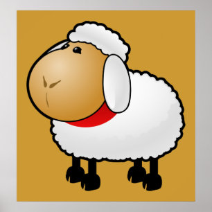54-fri Tecknad-Illustration-Sheep-Clipart-Illustra Poster