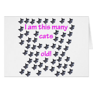 54 gammala katthuvud hälsningskort