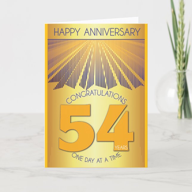 54 Year Sober Anniversary | Golden Ray 12 Step Kort (Framsida)