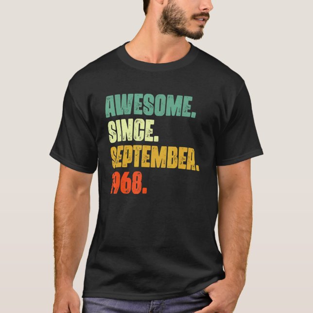 54 Years Old  Awesome Since September 1968 54th T Shirt (Framsida)