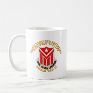 554:e Ingenjör-bataljonen med WWII-text Kaffemugg