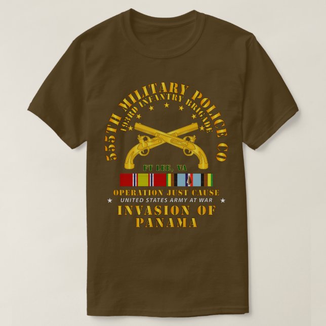 555:e Militärpolisen Co 193:e IN BDE Ft Lee w Svc T Shirt (Design framsida)