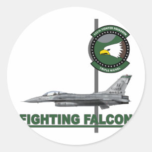 555. Kvarter 40E för kämpeskvadron F-16C Runt Klistermärke