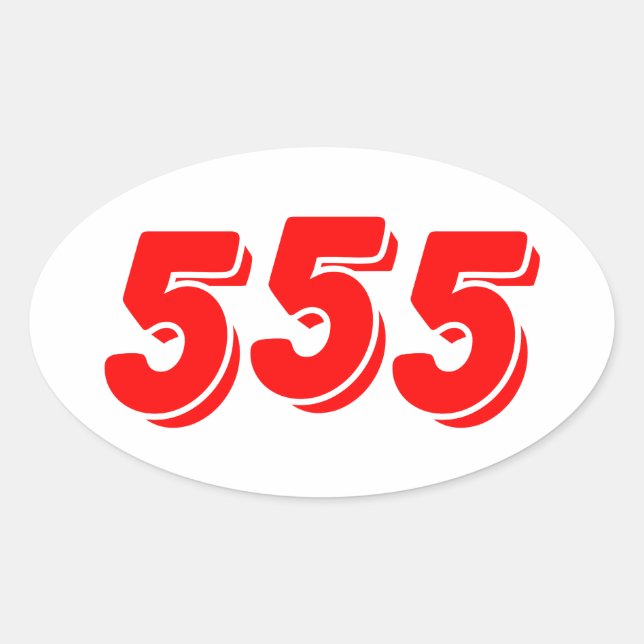 555 OVALT KLISTERMÄRKE (Framsida)