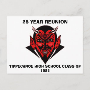 555, TIPPECANOE HIGH SCHOOL CLASS AV 1982, 25 Y... INBJUDAN VYKORT