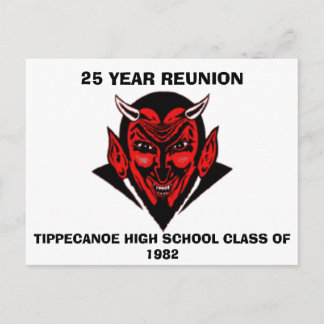 555, TIPPECANOE HIGH SCHOOL CLASS AV 1982, 25 Y... INBJUDAN VYKORT