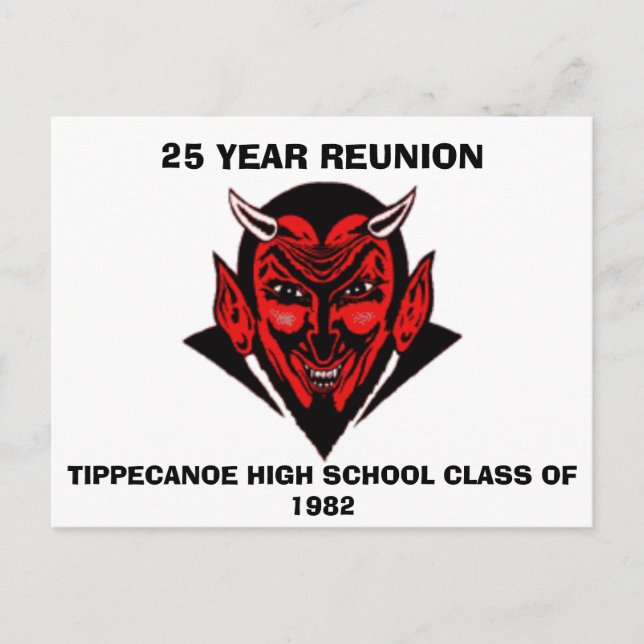 555, TIPPECANOE HIGH SCHOOL CLASS AV 1982, 25 Y... INBJUDAN VYKORT (Framsida)