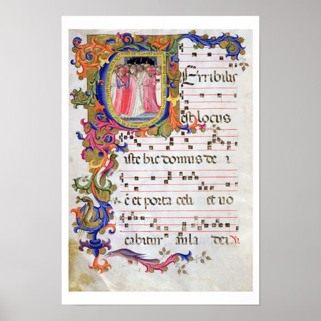 557 f.61v Page med historiskt inledande "U"-dep Poster (Framsidan)